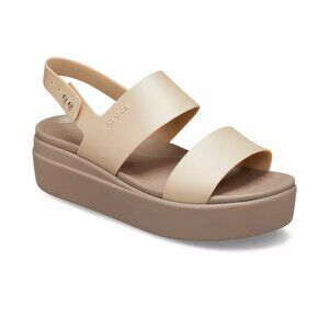 CROCS Women's BROOKLYN Metallic Low Wedge Platform Sandals 11 NEW